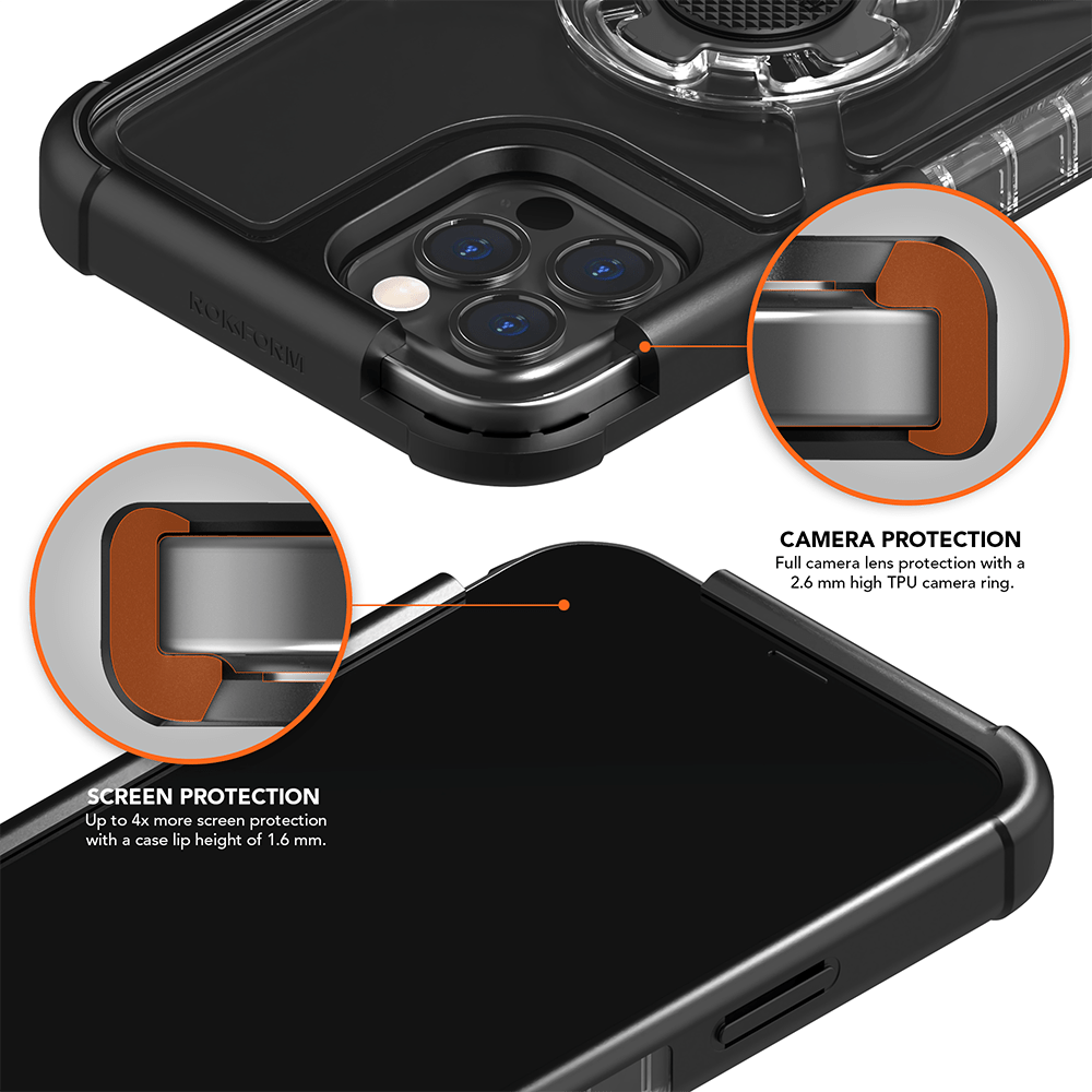 Rokform Crystal Case for iPhone 12 Pro Max: Magnetic, Shockproof, Slim, Mountable Protection