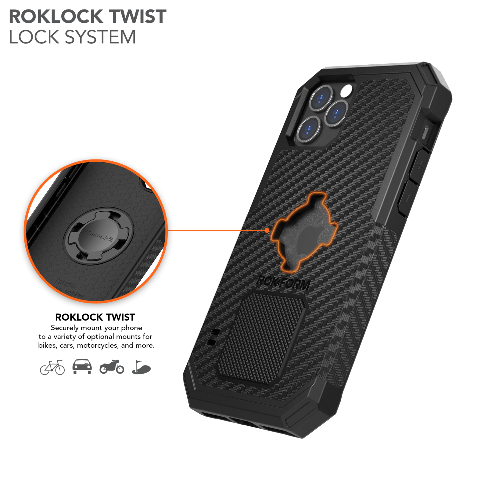 Rokform iPhone 12 Pro Max Rugged Case Military-Grade Magnetic Mountable Protection