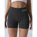 Running Sports Shorts Women Seamless Knit Shorts Stretchy High Waist Yoga Leggings Sexy Butt Liftting Fashion Letter Gym Shorts