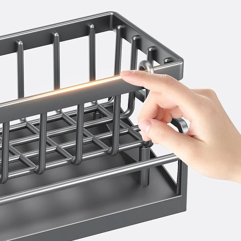 Kitchen Sink Drain Rack Organizer Abs Plastic Self-draining Sink Shelf Soap Sponge Holder Dishcloth Towel Rack Filter Basket
