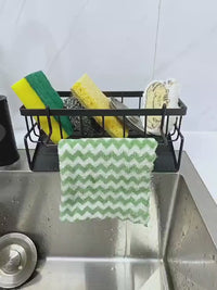 Kitchen Sink Drain Rack Organizer Abs Plastic Self-draining Sink Shelf Soap Sponge Holder Dishcloth Towel Rack Filter Basket